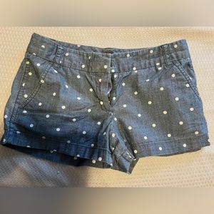 J. Crew Chambray Polka Dot Shorts